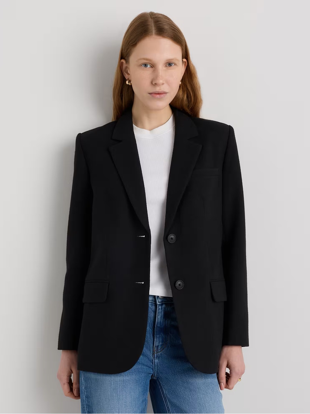Quince Nello Gori Italian Wool Oversized Blazer Xs Black